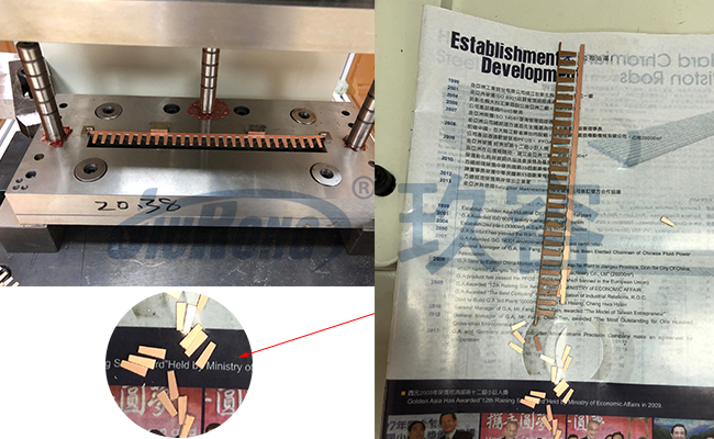 鍍銅產品沖斷效果