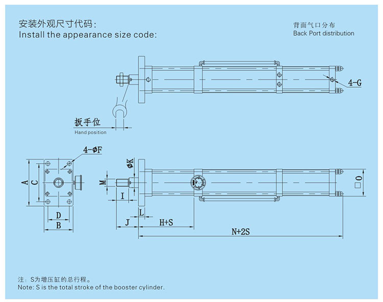 快速單列式氣液增壓缸設計圖